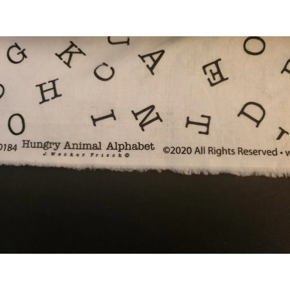 Hungry Animal Alphabet Design Quilting Fabric Riley Blake Pattern B1